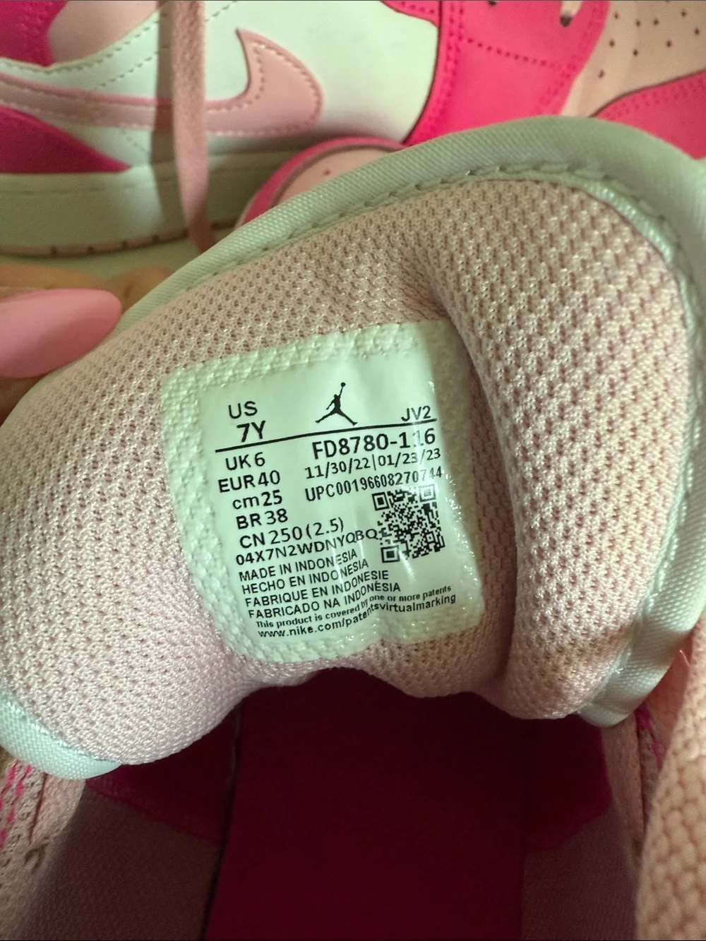Jordan Mid-Top Sneakers in Hot Pink and Light Pink